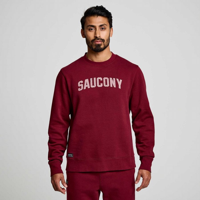 Red Saucony Recovery Crew Men's Sweatshirt | Malaysia S83195-T17