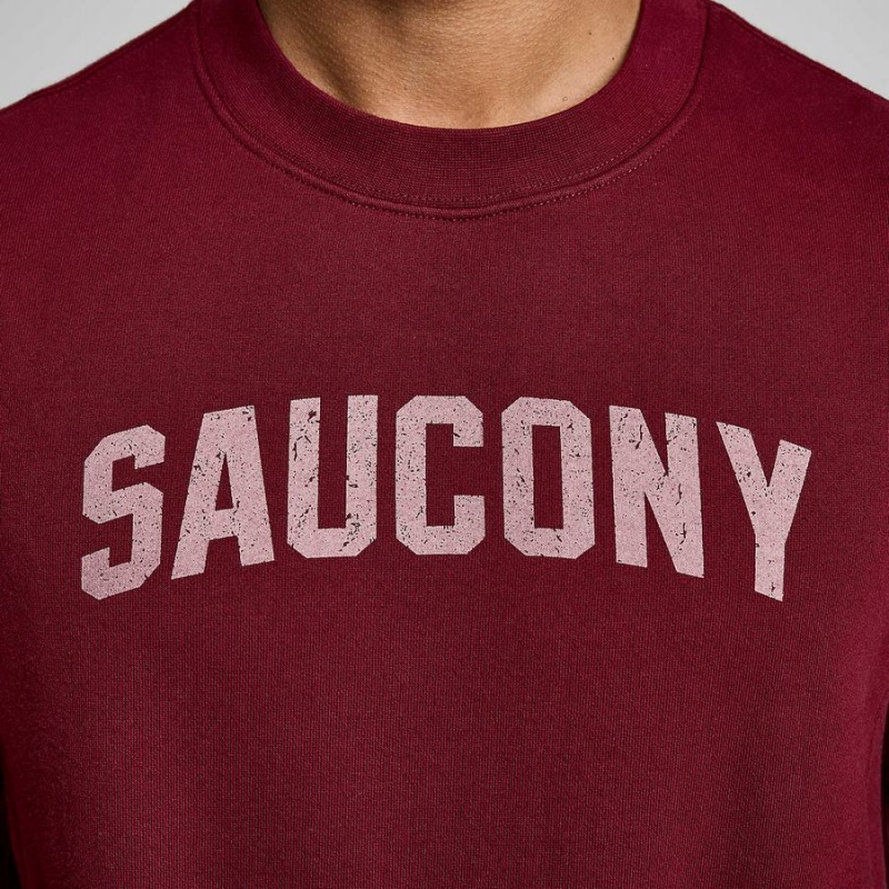 Red Saucony Recovery Crew Men's Sweatshirt | Malaysia S83195-T17