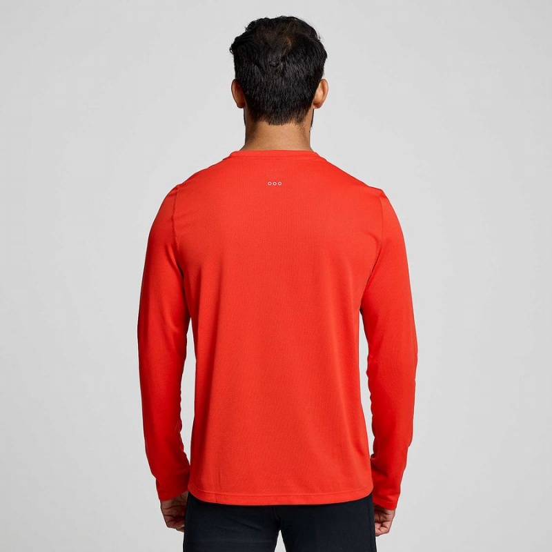 Red Saucony Stopwatch Long Sleeve Men's T Shirts | Malaysia S40216-S58