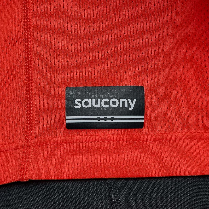 Red Saucony Stopwatch Long Sleeve Men's T Shirts | Malaysia S40216-S58