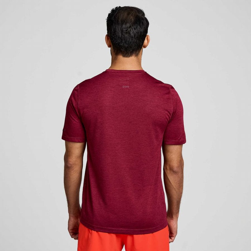 Red Saucony Stopwatch Short Sleeve Men's T Shirts | Malaysia S02143-L46