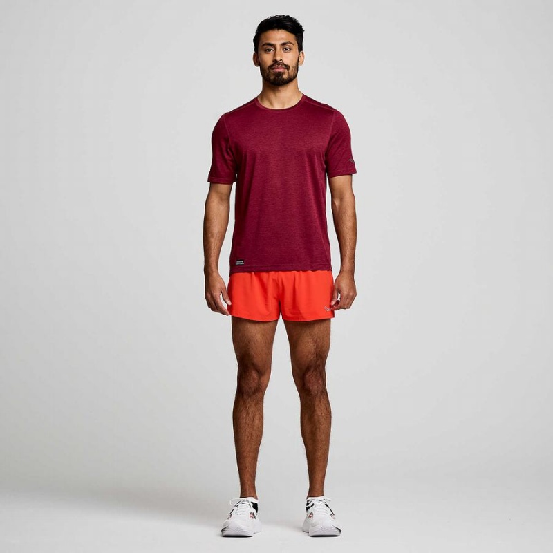 Red Saucony Stopwatch Short Sleeve Men's T Shirts | Malaysia S02143-L46