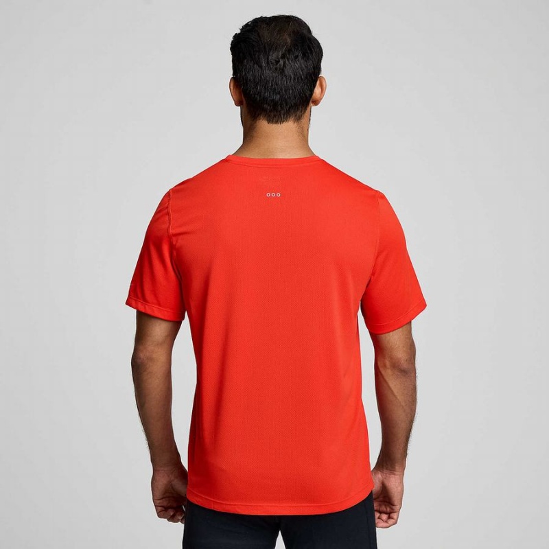 Red Saucony Stopwatch Short Sleeve Men's T Shirts | Malaysia S51963-W16