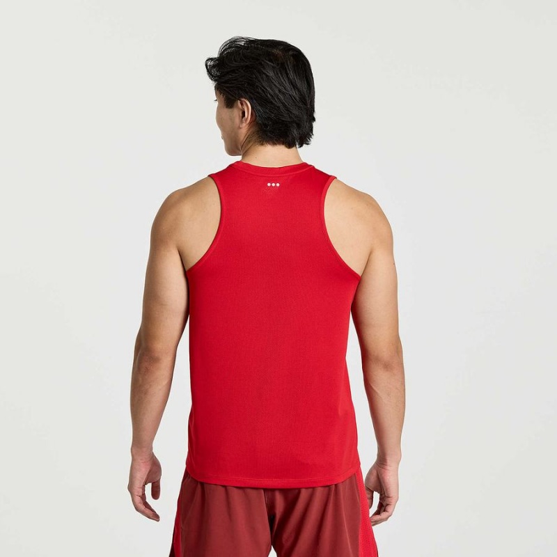 Red Saucony Stopwatch Singlet Men's Tank Top | Malaysia S41325-W31