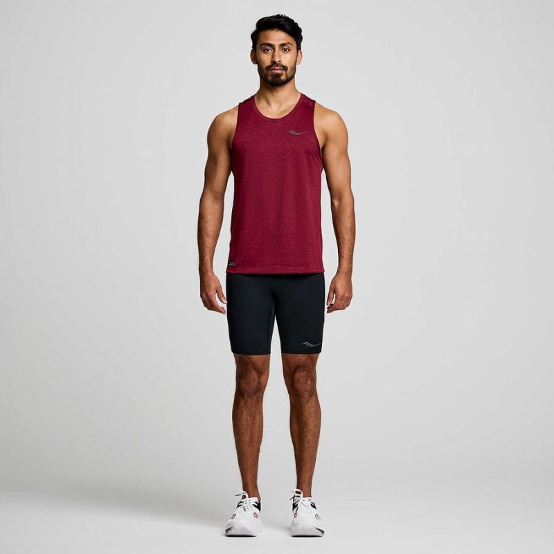 Red Saucony Stopwatch Singlet Men's Tank Top | Malaysia S86901-E78