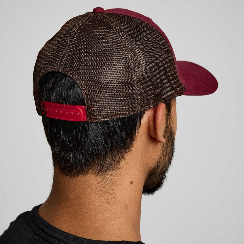 Red Saucony Trucker Men's Hats | Malaysia S85641-A82