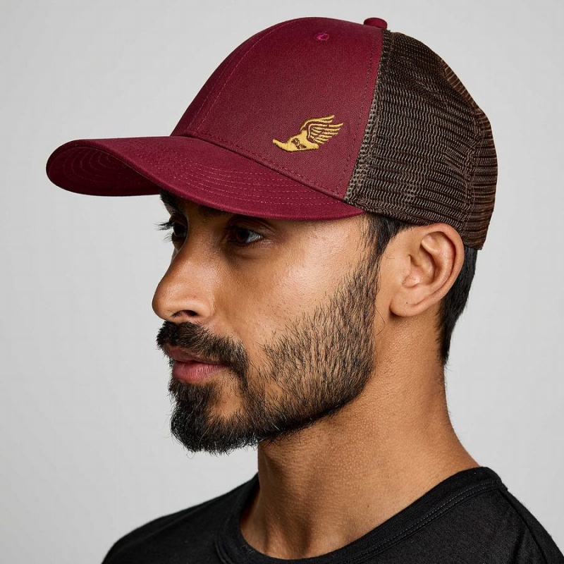 Red Saucony Trucker Men\'s Hats | Malaysia S85641-A82