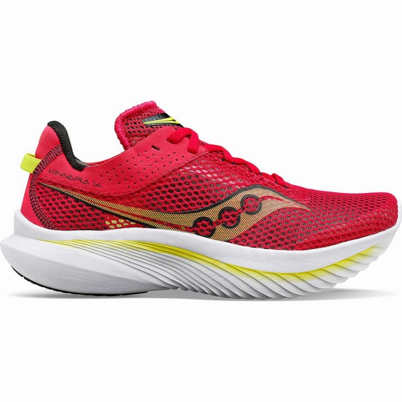 Red / Rose Saucony Kinvara 14 Women\'s Running Shoes | Malaysia S18309-N73