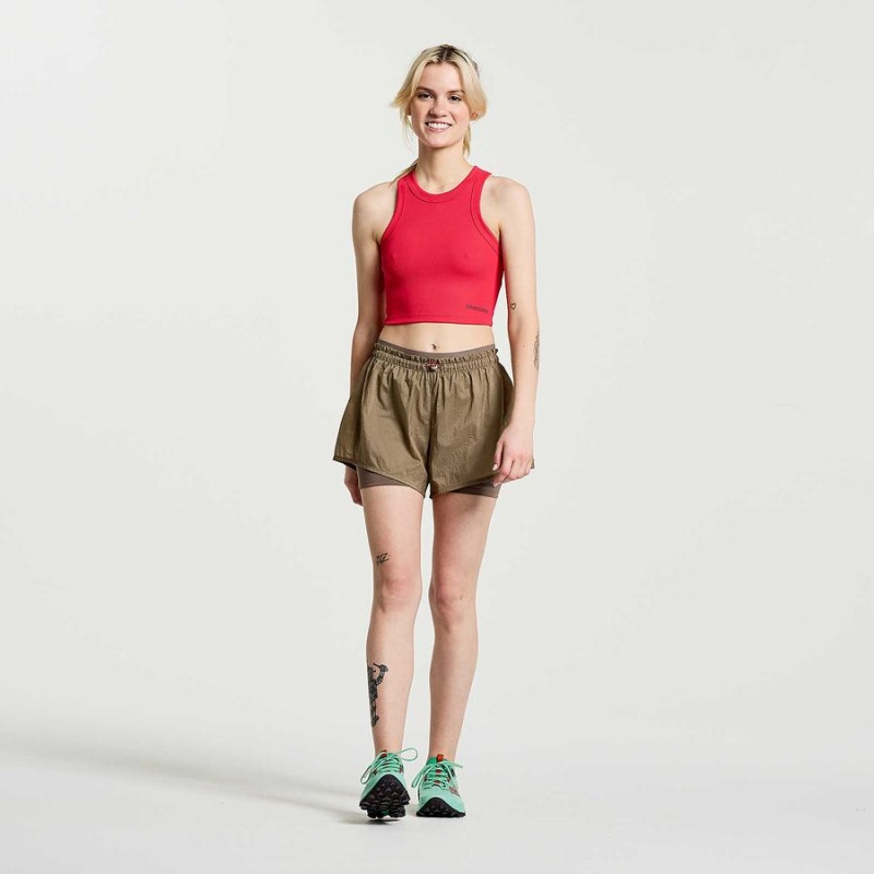 Rose Saucony Elevate Crop Women's Tops | Malaysia S23170-D26