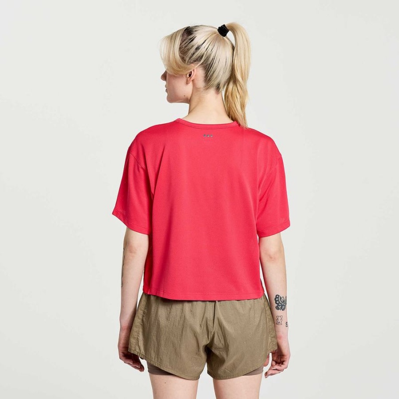 Rose Saucony Elevate Short Sleeve Women's T Shirts | Malaysia S78694-P21