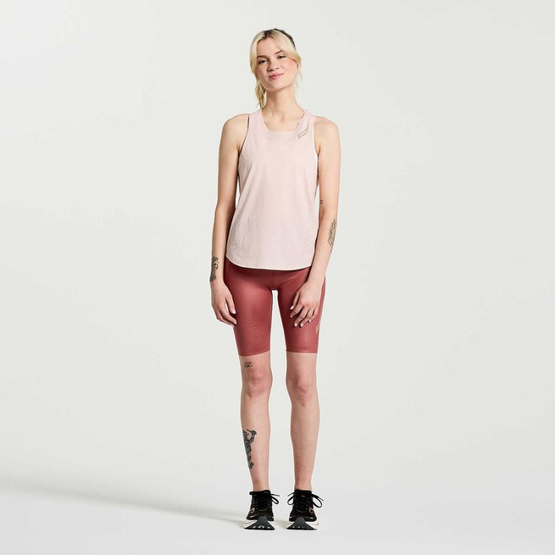 Rose Saucony Pinnacle Women's Tank Top | Malaysia S64203-Q79