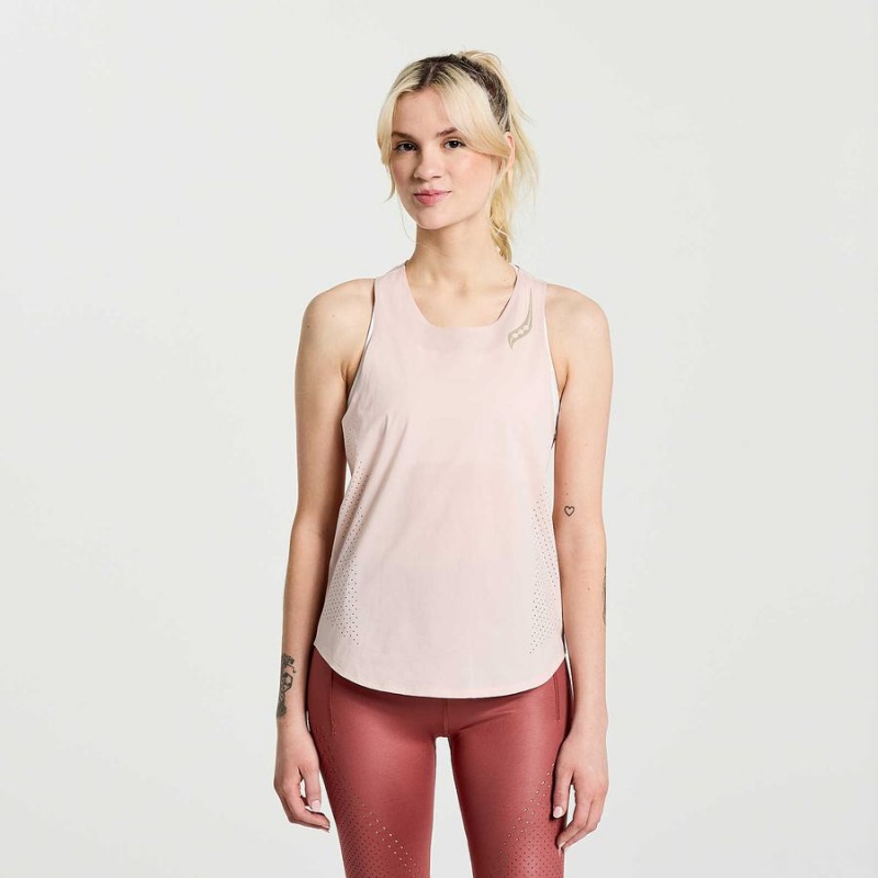 Rose Saucony Pinnacle Women\'s Tank Top | Malaysia S64203-Q79