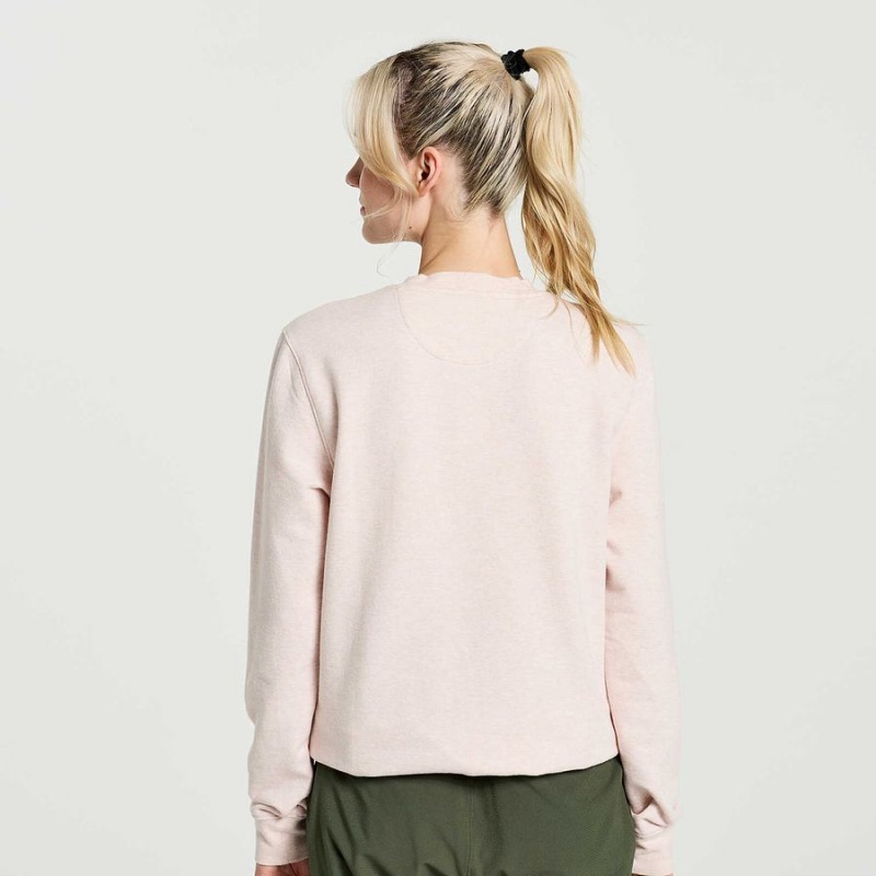 Rose Saucony Rested Crewneck Women's Sweatshirt | Malaysia S54327-K28