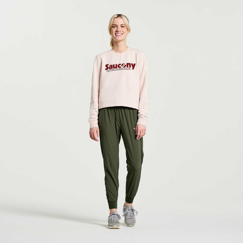 Rose Saucony Rested Crewneck Women's Sweatshirt | Malaysia S54327-K28