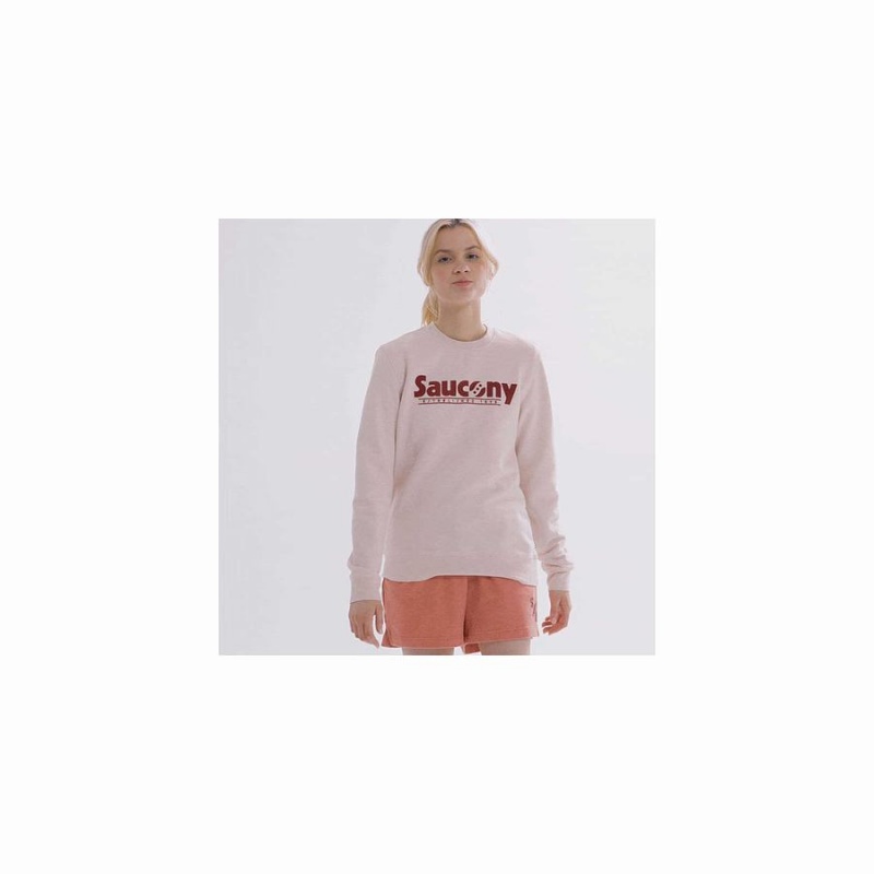 Rose Saucony Rested Crewneck Women's Sweatshirt | Malaysia S54327-K28