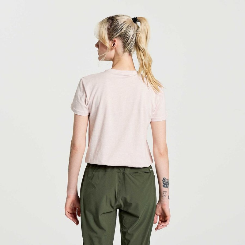 Rose Saucony Rested Women's T Shirts | Malaysia S53918-V80