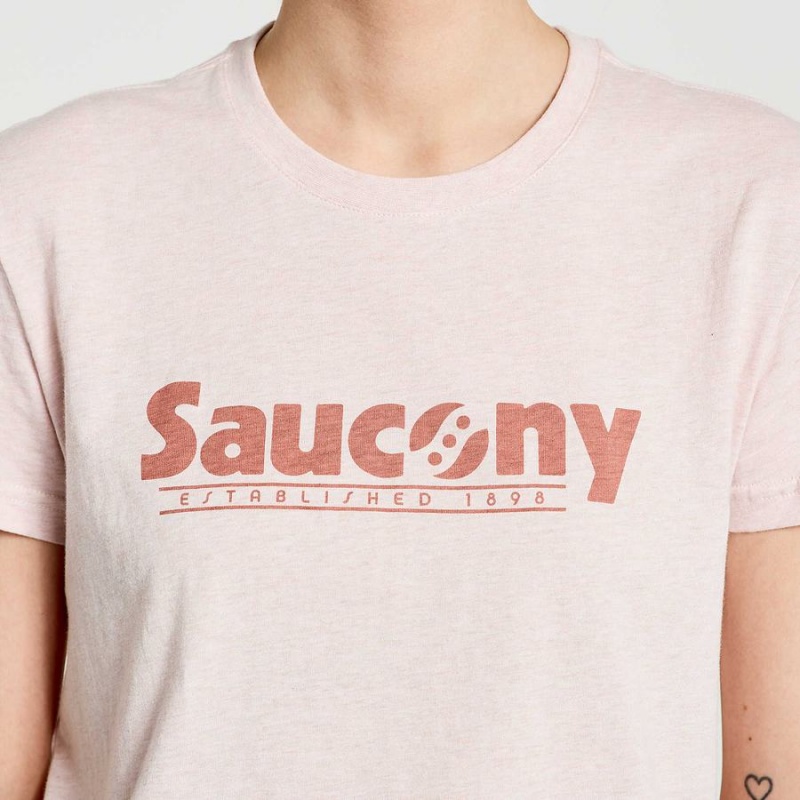 Rose Saucony Rested Women's T Shirts | Malaysia S53918-V80