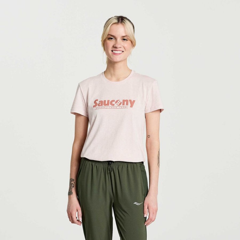 Rose Saucony Rested Women\'s T Shirts | Malaysia S53918-V80