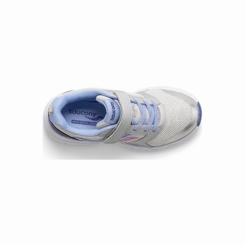 Silver / Blue / Pink Saucony Wind FST A/C Sneaker Kids' Running Shoes | Malaysia S74920-X85