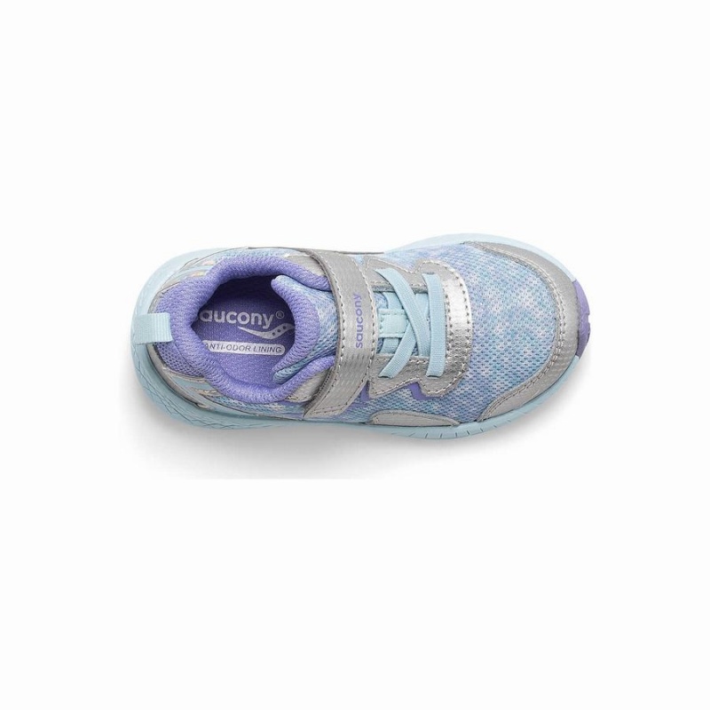 Silver / Purple Saucony Flash A/C Jr. Sneaker Kids' Running Shoes | Malaysia S50893-U41