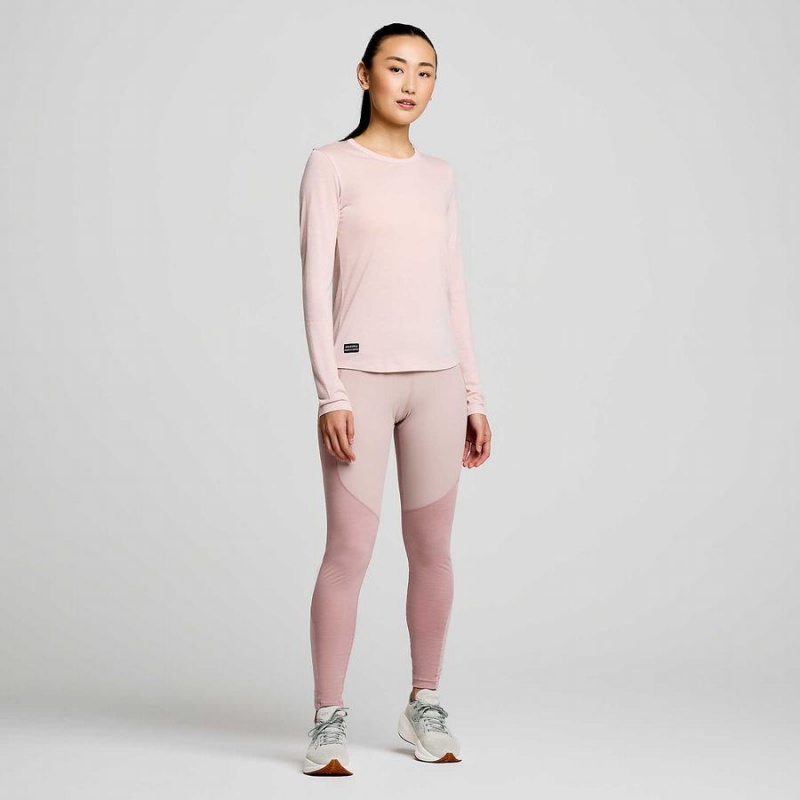 Smoke Heather Saucony Peregrine Merino Long Sleeve Women's T Shirts | Malaysia S32761-S07