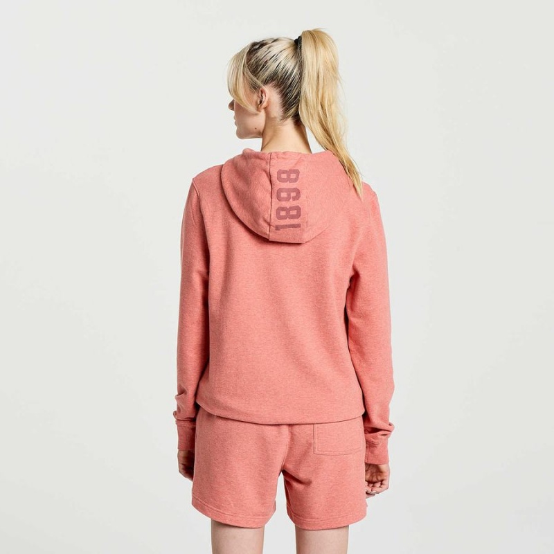 Soot Heather Graphic Saucony Rested Women's Hoodie | Malaysia S80425-R41