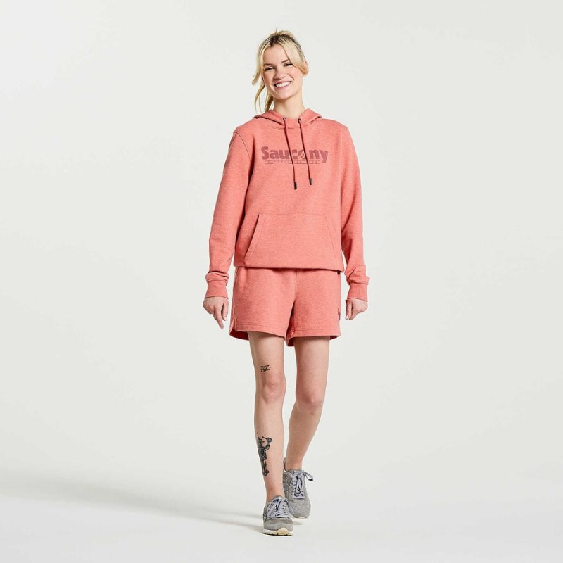 Soot Heather Graphic Saucony Rested Women's Hoodie | Malaysia S80425-R41