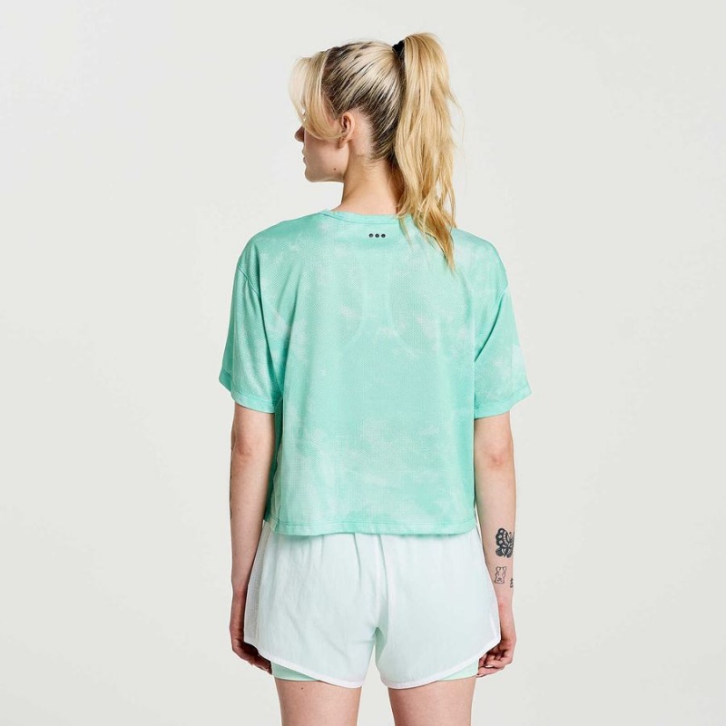 Turquoise Saucony Elevate Short Sleeve Women's T Shirts | Malaysia S81250-U67