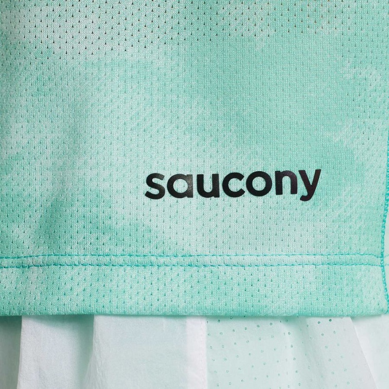 Turquoise Saucony Elevate Short Sleeve Women's T Shirts | Malaysia S81250-U67