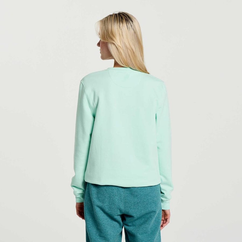 Turquoise Saucony Rested Crewneck Women's Sweatshirt | Malaysia S64315-Q05