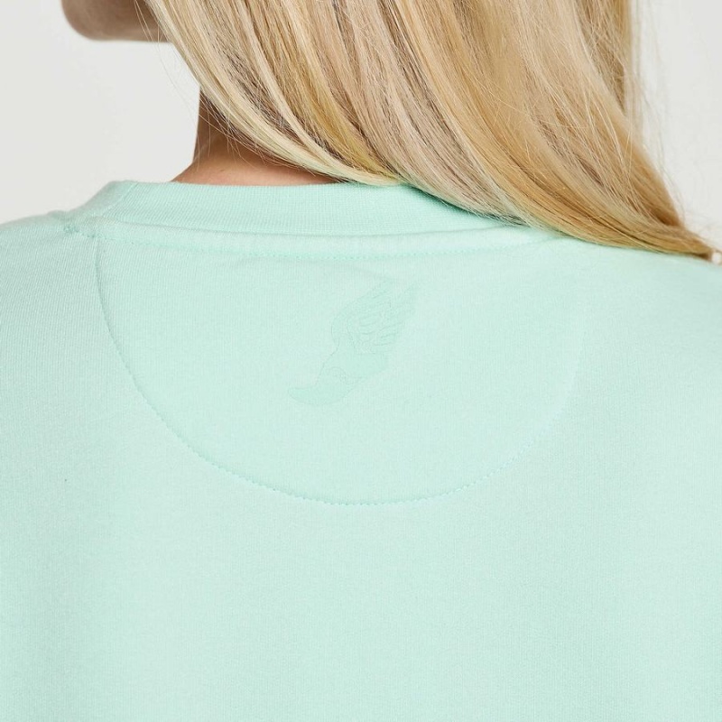 Turquoise Saucony Rested Crewneck Women's Sweatshirt | Malaysia S64315-Q05