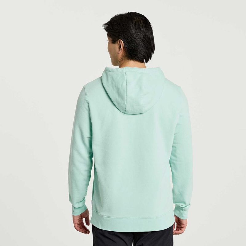 Turquoise Saucony Rested Men's Hoodie | Malaysia S04617-W68