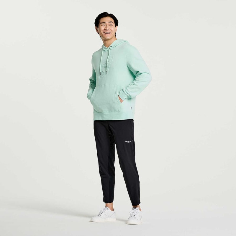 Turquoise Saucony Rested Men's Hoodie | Malaysia S04617-W68