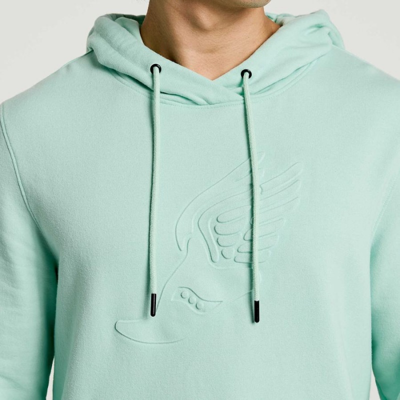 Turquoise Saucony Rested Men's Hoodie | Malaysia S04617-W68