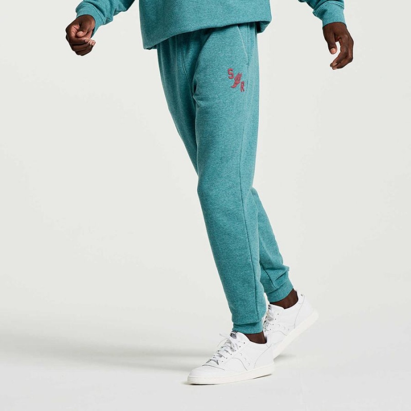 Turquoise Saucony Rested Men's Sweatpants | Malaysia S74396-U37