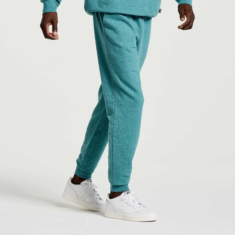 Turquoise Saucony Rested Men's Sweatpants | Malaysia S74396-U37