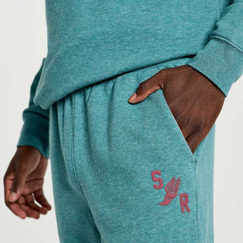 Turquoise Saucony Rested Men's Sweatpants | Malaysia S74396-U37