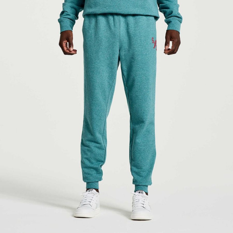 Turquoise Saucony Rested Men\'s Sweatpants | Malaysia S74396-U37