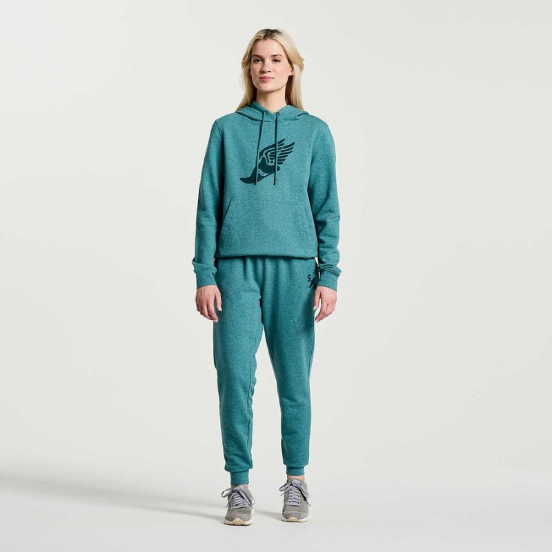 Turquoise Saucony Rested Women's Hoodie | Malaysia S53197-T46