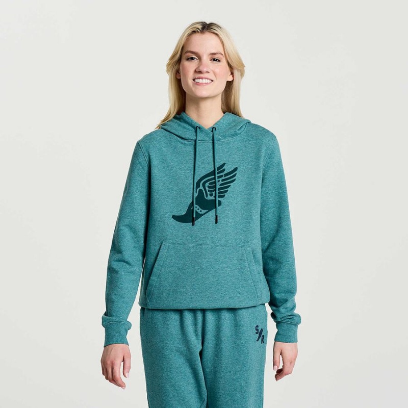 Turquoise Saucony Rested Women\'s Hoodie | Malaysia S53197-T46