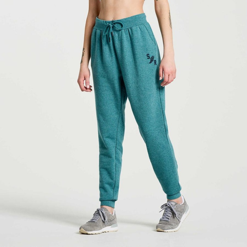 Turquoise Saucony Rested Women's Sweatpants | Malaysia S41589-R02