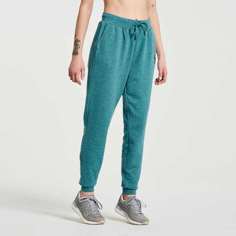 Turquoise Saucony Rested Women's Sweatpants | Malaysia S41589-R02