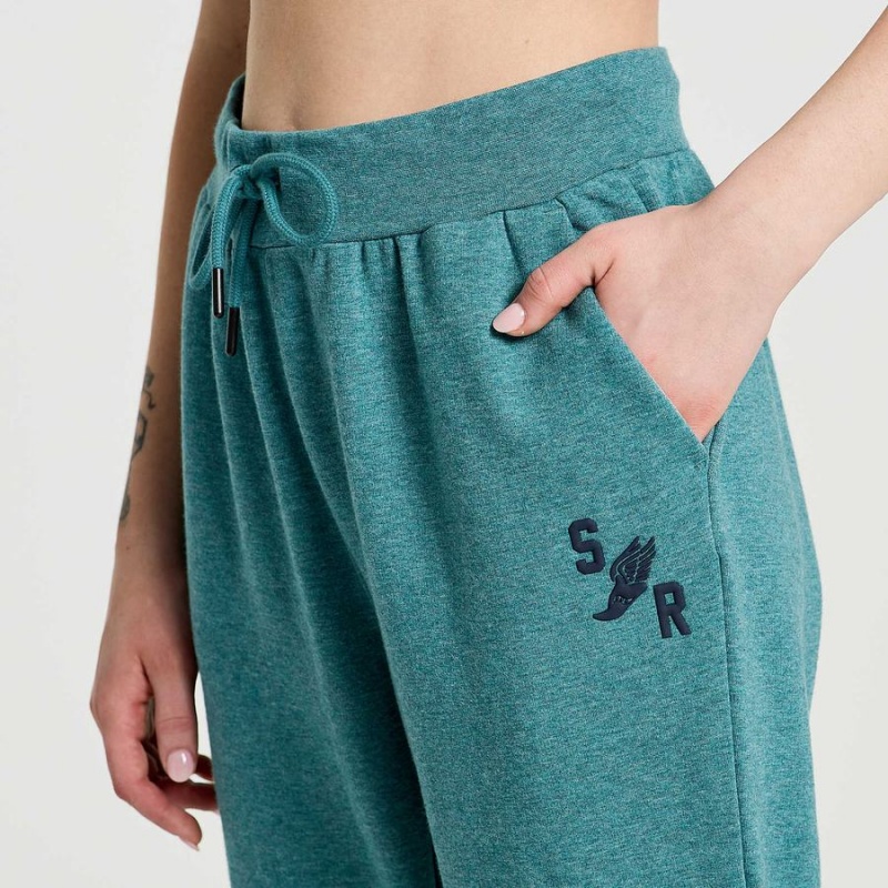 Turquoise Saucony Rested Women's Sweatpants | Malaysia S41589-R02