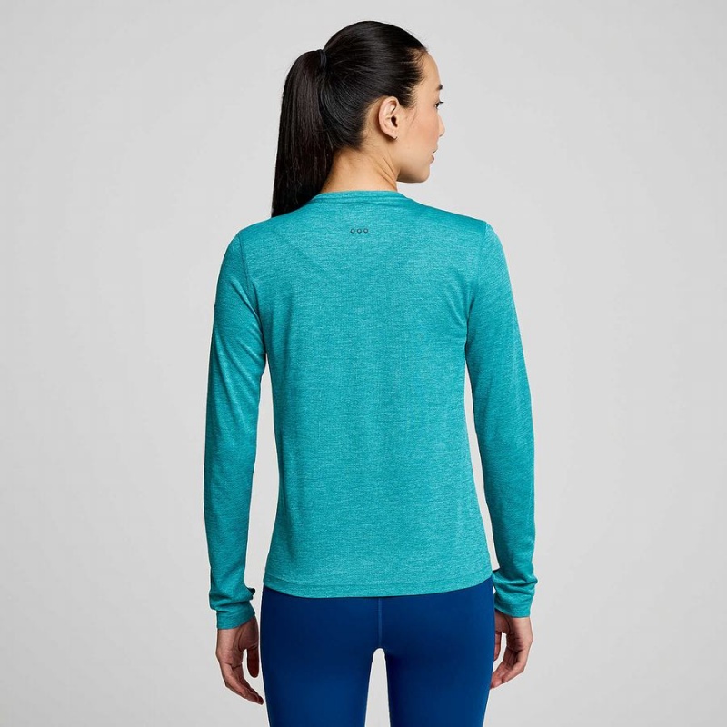 Turquoise Saucony Stopwatch Long Sleeve Women's T Shirts | Malaysia S18764-S98