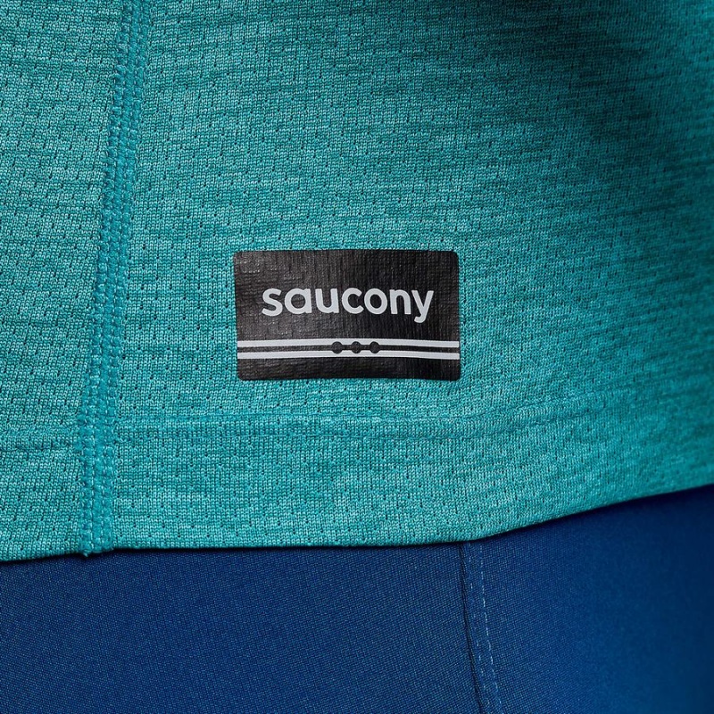 Turquoise Saucony Stopwatch Long Sleeve Women's T Shirts | Malaysia S18764-S98