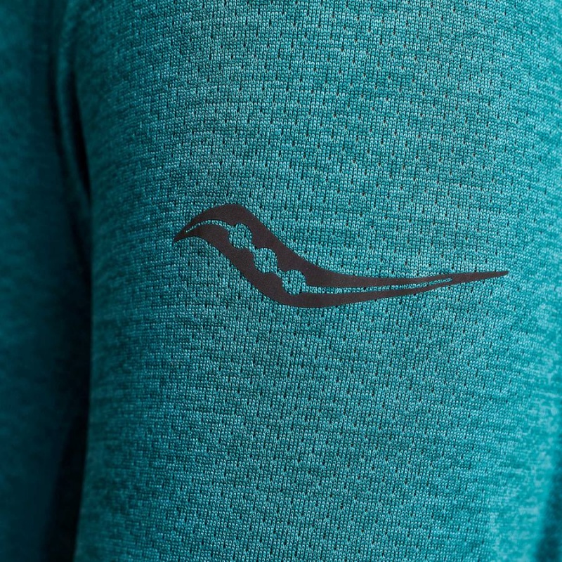 Turquoise Saucony Stopwatch Long Sleeve Women's T Shirts | Malaysia S18764-S98