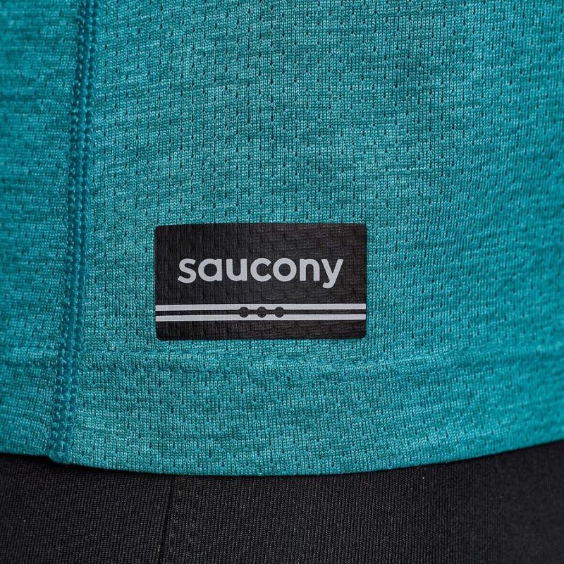 Turquoise Saucony Stopwatch Short Sleeve Women's T Shirts | Malaysia S29186-A86