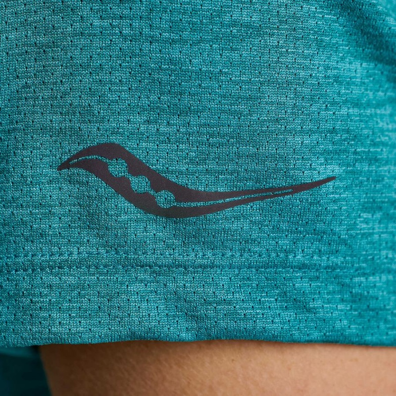 Turquoise Saucony Stopwatch Short Sleeve Women's T Shirts | Malaysia S29186-A86