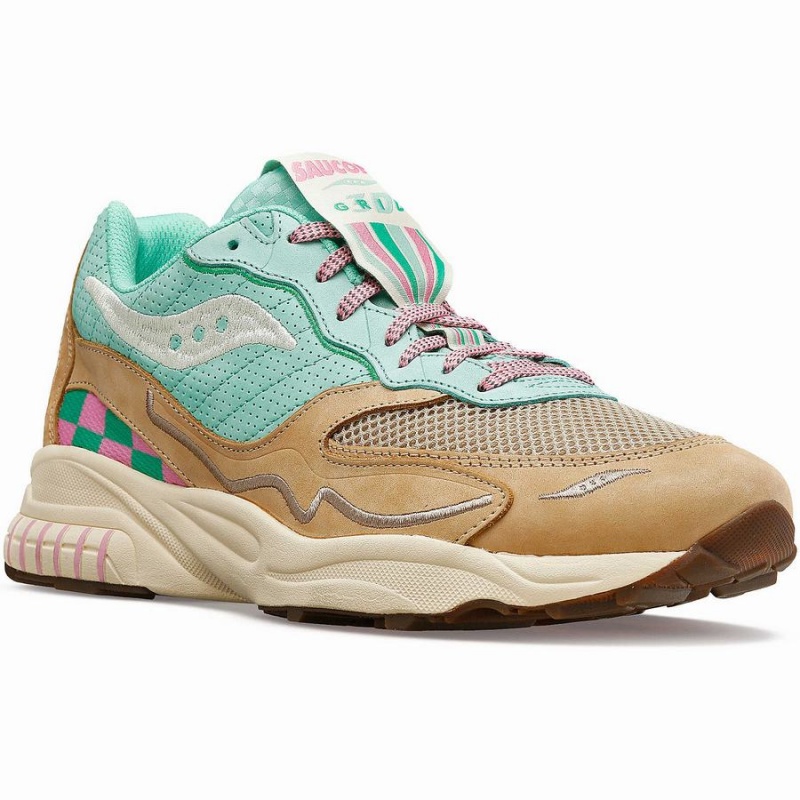 Turquoise / Grey Saucony 3D Grid Hurricane Earth Citizen Women's Sneakers | Malaysia S58297-M04