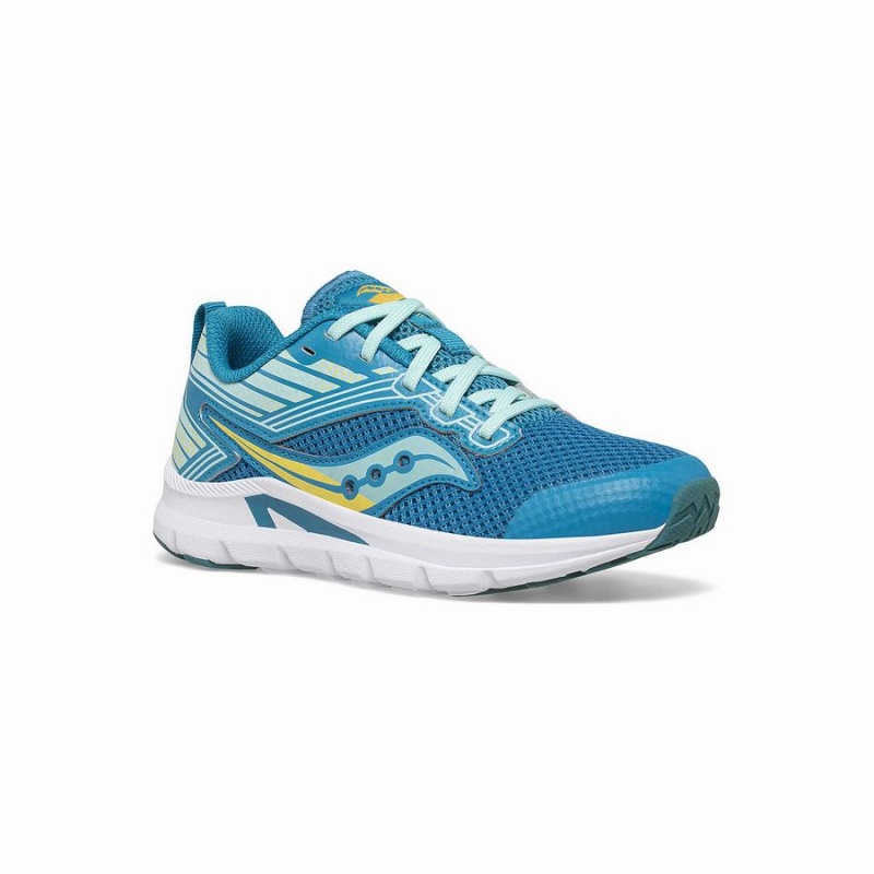 Turquoise / Yellow Saucony Axon Sneaker Kids' Running Shoes | Malaysia S09417-T20